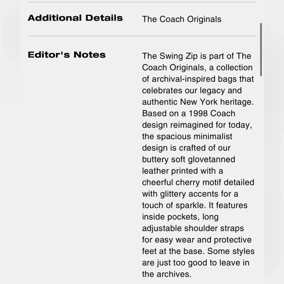 Swing Zip Bag with Cherry Print 🍒 Limited Re-edition from 1998 - Picture 14 of 15